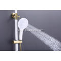 Brass Shower Mixer Set With Shelf Fashion White